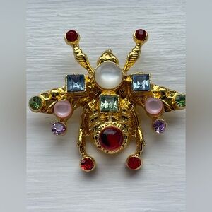 Colorful beetle brooch